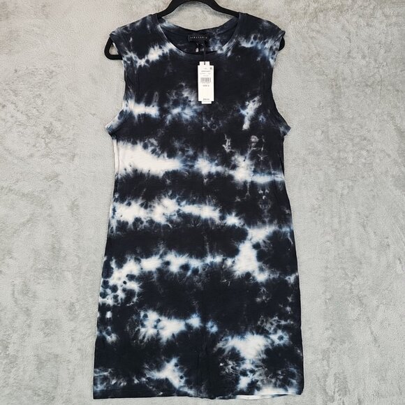 Sanctuary Easy Way Tie Dyed T-Shirt Dress Womens Size S Black Sleeveless Knit - Picture 4 of 10